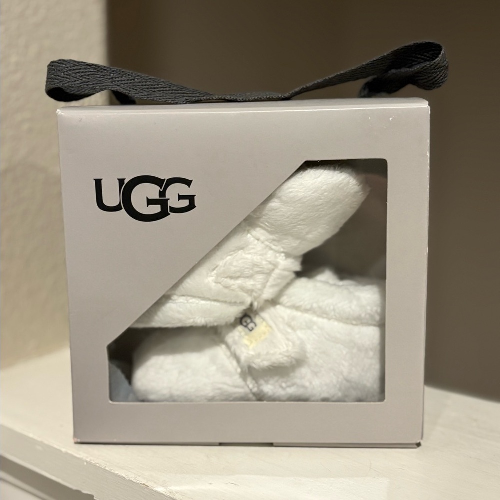 UGG Bixbee Infant Soft Baby Booties Slippers Pure White Sz 4/5~12-18 Months - Picture 9 of 10